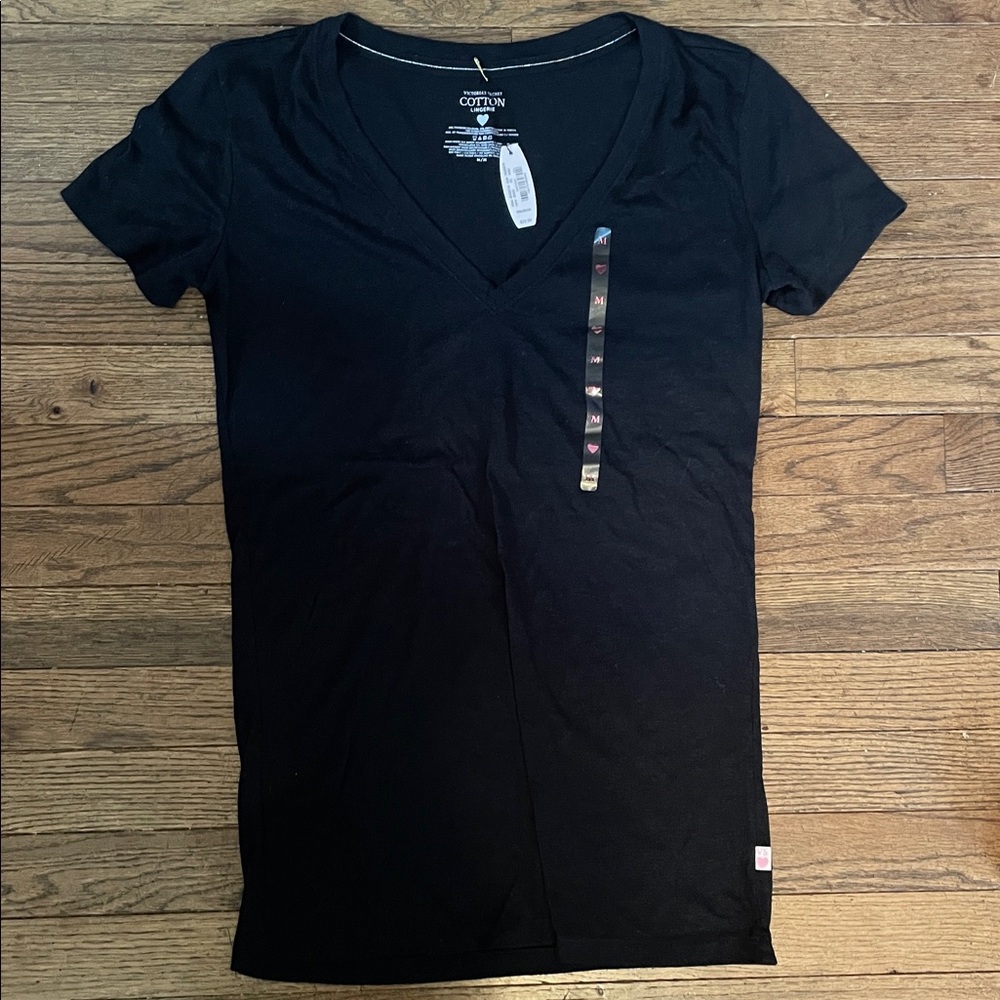 NWT Victoria's Secret Black Cotton Lingerie Top